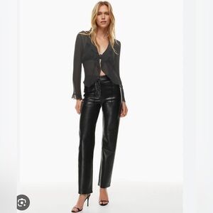 Aritzia Wilfred Melina full length Vegan Leather Straight Leg Pant